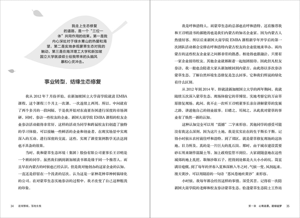 逐绿狮城，落地生根-逐梦企业系列 1（平装）