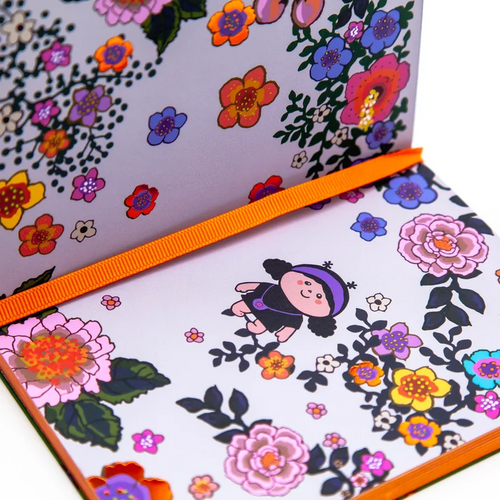 “芬宝”笔记本（绽放蓝）Metallic-edged Bloom Blue Notebook