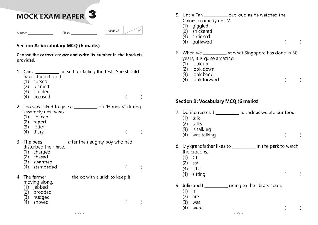 English Mock Exam Papers Primary 2